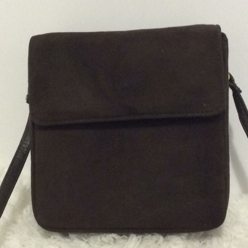 Susan Gail Genuine Suede Brown Box Handbag